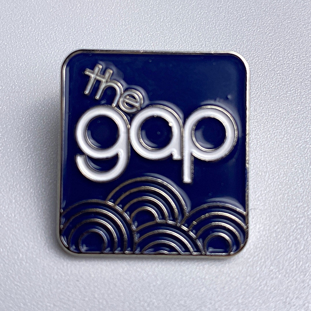 Gap Logo Enamel Pin Navy Square Minimalist Lapel Pin 10$